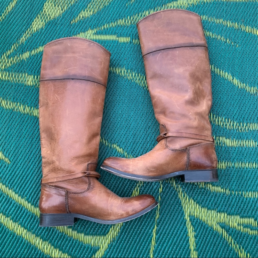 Frye Melissa Seam Tall Cognac